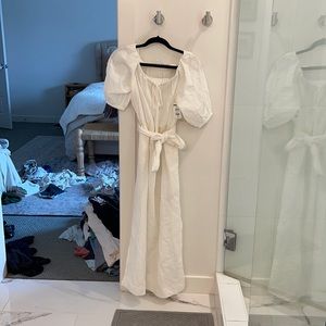 NWOT White Peasant Dress